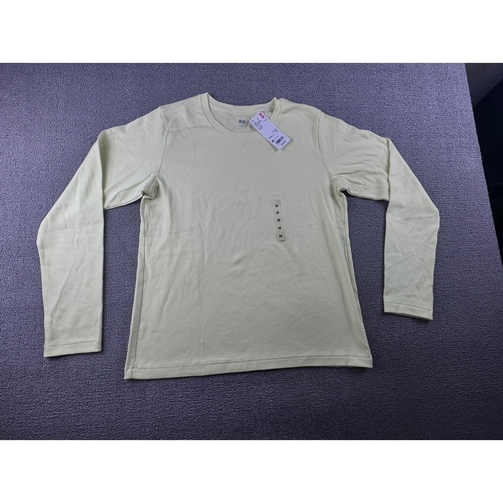 Uniqlo Smooth Stretch T-Shirt Women M Yellow Long Sleeve Crew Neck Gorpcore